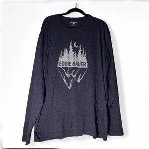 Eddie Bauer Men's Dark Gray Nature Graphic Long Sleeve Tee